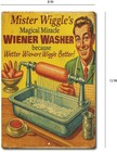 Funny Tin Sign Retro 1950s Mr Wiggle Magical Wiener Washer Wall Decor Man Cave