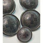 11 Vintage Wwi Wwii American Red Cross Uniform Buttons Black Vulcanite Rubber
