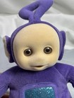Vintage 1998 Tinky Winky Teletubbies Purple 8  Plush Flocked Face Eden Brand