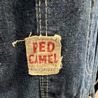 Vtg 1950s 1960s Red Camel Denim Overalls Low Back Sanforized Workwear Dark Wash