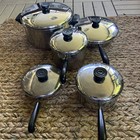 Vintage Revere Ware Copper Clad 10 Pc Cookware Set Pots Pans Lids 1801 Usa