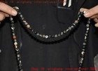 16 8 old Tibetan Natural Agate Carving Prayer Beads Exorcism Dzi Amulet Necklace