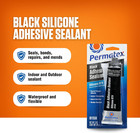 Permatex 81158 Black Silicone Adhesive Sealant  3 Oz  Tube  Pack Of 1