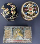 Vtg  Decorative Collector  Tin Boxes With Lids Mixed Lot Of 3  empty  