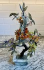 Beautiful Chinese Jade Stone Glass Bonsai Mineral Tree Multi Color 12   x5   