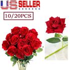 20pcs Red Silk Roses Artificial Flowers Realistic Bouquet Home Decor Valentine