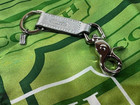 Coach Silver Leather silver Tone Key Ring W oversize Snap Ring - Free Shipping 