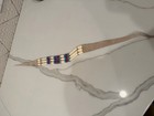 Vintage 1980s Tribal Style Warrior Choker Genuine Buffalo Bone Leather Necklace