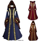 Medieval Victorian Hooded Long Dress Cosplay Costume Performance Halloween Party