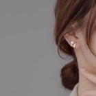 Serenity Pearl Sterling Silver Huggie Hoop Earrings   Hypoallergenic Nickel-free
