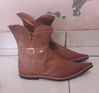 Medieval Pointed Toe Leather Boots     Handmade Viking Renaissance Shoes 