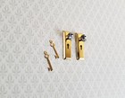 Dollhouse Doorknobs With Crystal Knobs Handles Gold Metal 1 12 Scale Miniature