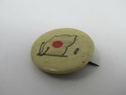 Vintage Japan Flag Pinback Button Antique Celluloid Patriotic Hinomaru Crazed
