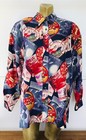Vintage 80   s Hawaiian Travel Aloha Novelty Postcard Print Big Shirt M