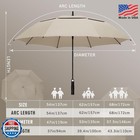 Zomake Golf Umbrella 68 Inch Apricot Windproof Double Canopy Heavy Duty