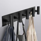 Coat Rack Wall Mount  Towel Racks For Bathroom With 5 Coat Hooks For Black