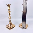 Vintage Solid Brass Candlesticks Pair India 8 5    Heavy Colonial Style Decor