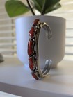 Vintage Old Pawn Sterling Silver Coral Cuff Bracelet