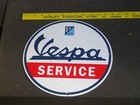 Vintage Vespa Service Scooter Italian Piaggio 12  Porcelain Metal Gas   Oil Sign