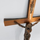 Vintage 12 5  Elico Mfg  Co  Metal Crucifix Wall Cross Christian Casket Topper