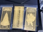  3 Merry Christmas Gold Foil Notes Aurum 24k Gold Not Legal Tender