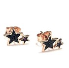 0 80ct Round Cut Created Black Diamond Star Women s Earring 14k Rose Gold Plated