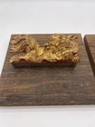 Pair Chinese Antiques Or Vintage Wooden Carved Lion