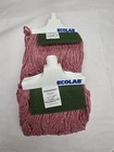 Lot Of 2 Ecolab 90060927 Grease Release Mop Head 17 Oz Looped End Red New