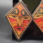 Funky Trendy Vintage 80s 90s Earrings Tribal Mask Leather Like Kite Shape Unique