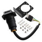 Flat 4 Pin To 7 Way Blade Rv Trailer Plug Adapter Tow Truck Light Connector Us