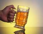 1 Pint Glass Dimple Beer Mugs Set Of 2 - Thick British Pub Cup With Large Handle