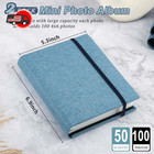 2 Pack Photo Album 4x6  Small Mini 4x6 Photo Album 100 Pocket Photo Book Small M