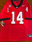 Georgia Bulldogs Gunner Stockton  14 Men   s Stitched Football Jersey Red white