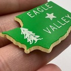 Vintage Eagle Valley Washington State Shape Lapel Pin Green Plastic Souvenir