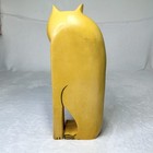 Laurel Burch 14    Wooden Cat Figurine Yellow Red Dots Vtg 80s Sitting Folk Art