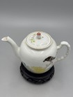 Antique Chinese 20th C  Famille Rose Porcelain Teapot - Bird   Chrysanthemum