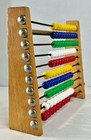 Euc Vintage Wooden Abacus Counting Frame With Multicolor Beads Retro Math Toy