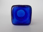 Antique Cobalt Blue Square Glass Ink Well 2 1 4  Tall 2 Oz Bottle 13 On Bottom