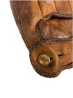 Vintage Wilson Leather Baseball Glove Script Button Fielder Mitt