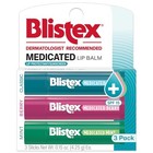 Blistex Medicated Lip Balm Variety Pack Spf 15 Classic Mint Berry 3 Count
