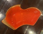 Cal  Orig  618 Usa Dish  Orange With Gold  Mid-century Modern  Vintage