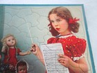 Vintage A m  Walzer Co Puzzle Girl Teaching Music To Toys No 100 Framed 11  X 14