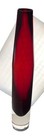 Ruby Red Glass Bottle Vase Hand Blown Clear Base 11-3 4    Tall 3 4    Opening
