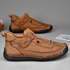 Handmade Leather Shoes Mens Casual Loafers Flat Driving Shoes Slip On Moccasins
