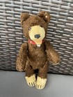 Vtg Us Zone Steiff Mohair Teddy Baby Bear Dk Brown 8 5    W button