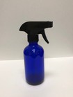 8oz Large Cobalt Blue Boston Glass Bottles With Black Trigger Sprayer  4 Pack 