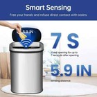 Automatic Garbage Can Motion Sensor Stainless Steel Trashcan Touchless Basura