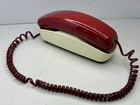 Western Electric Red   White Trimline Telephone Desk Touch Tone Phone Works Rare