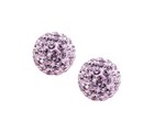 14k Yellow Gold Round Crystal Ball Screw Back Stud Earrings 6mm