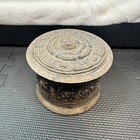 Antique Tin Burmese Betel Ornate Silver Plate Lidded Box Asian Figural 4 